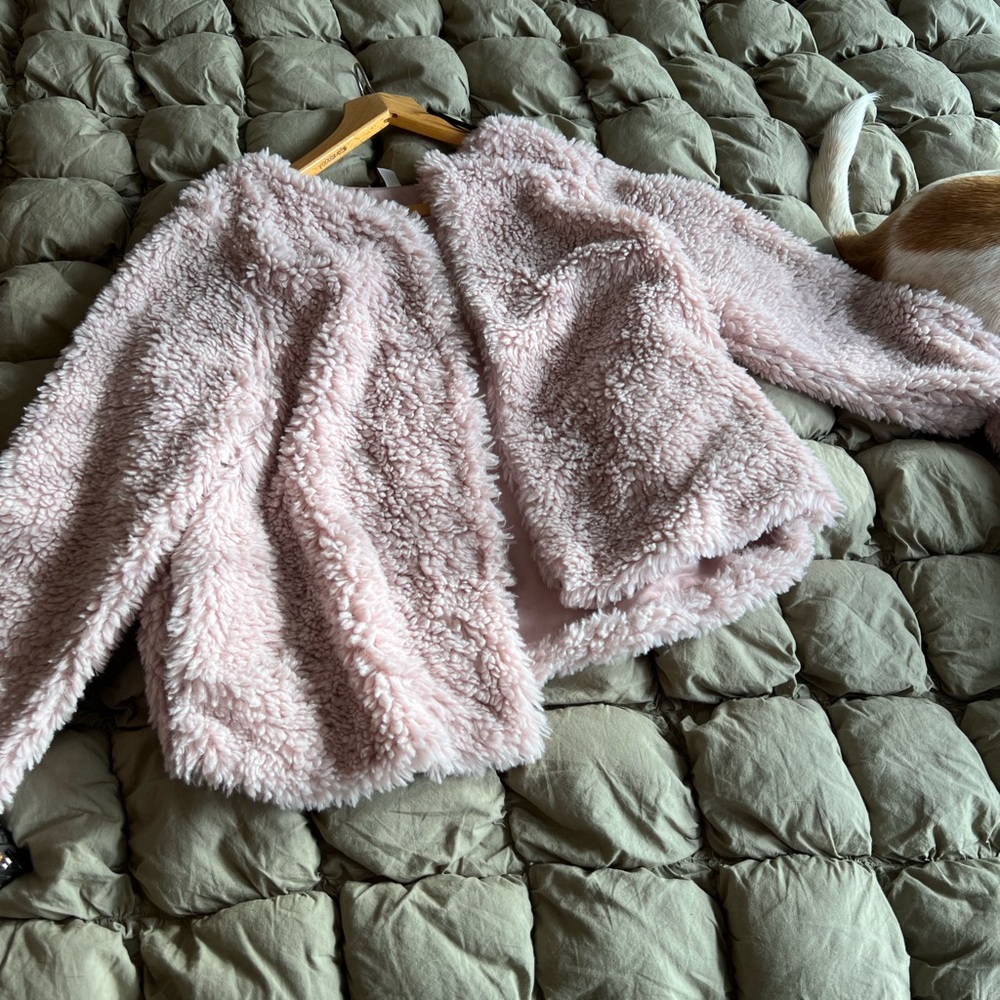 divided Light pink fluffy cardigan